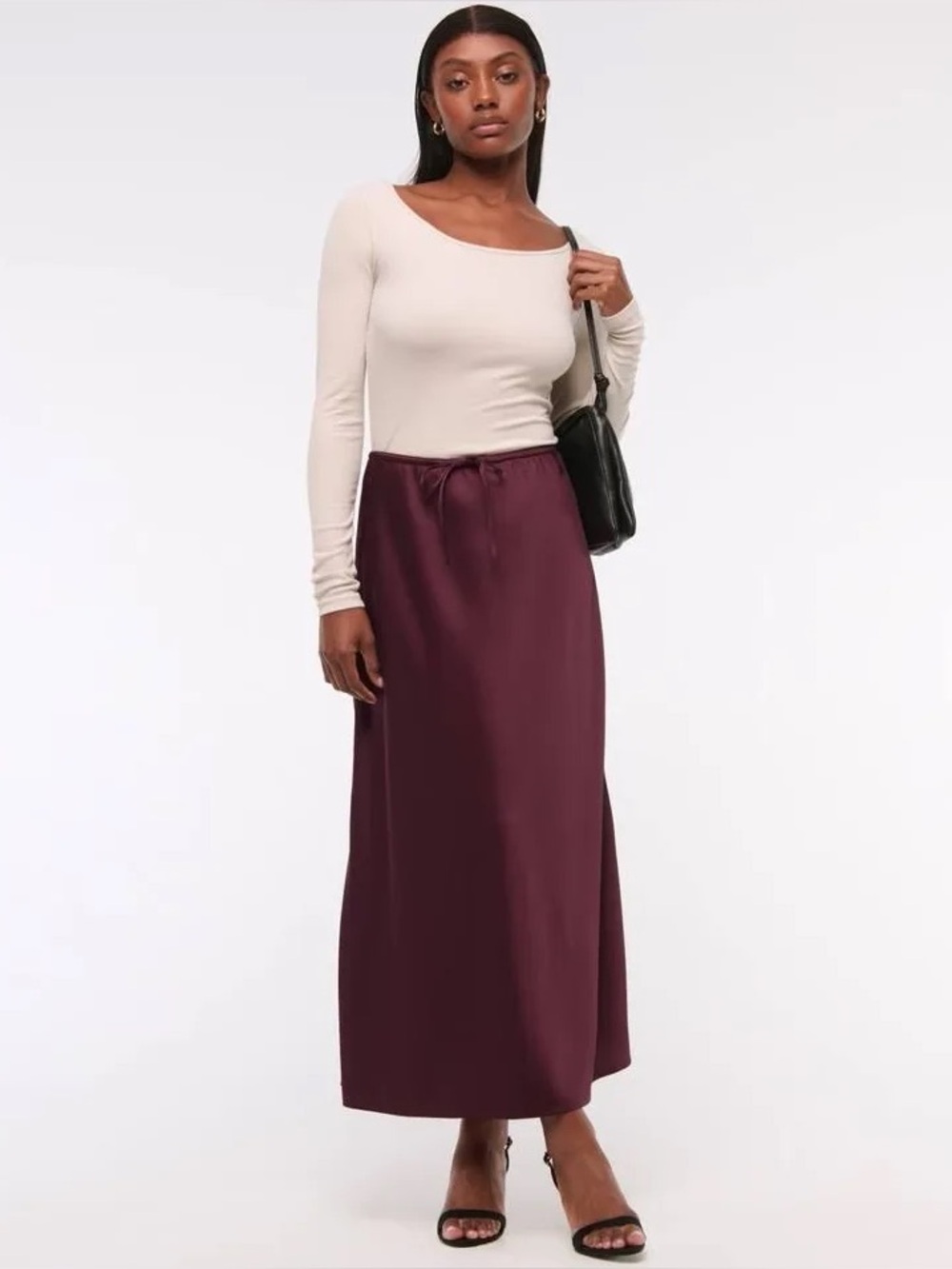 Abercrombie & Fitch NWT Women's Mid Rise Satin Maxi Skirt - Size XXS